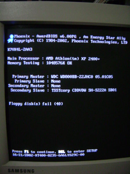 flopy disk fail 40